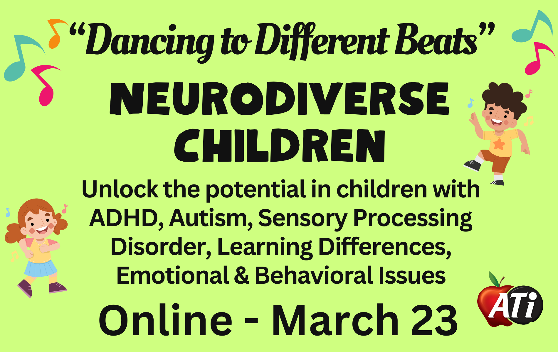 ATI's graphic Dancing to Different Beats - Neurodiverse Children Online Image for Dancing to Different Beats - Neurodiverse Children Online